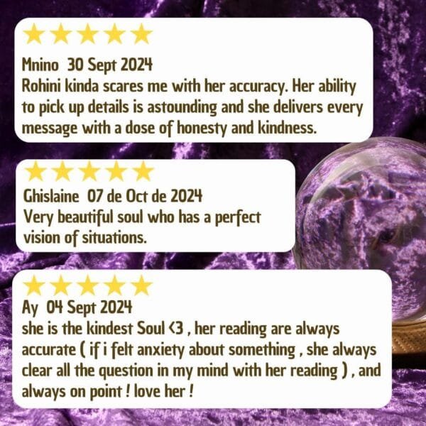 reviews from real customers who have had tarot readings with psychic rohini